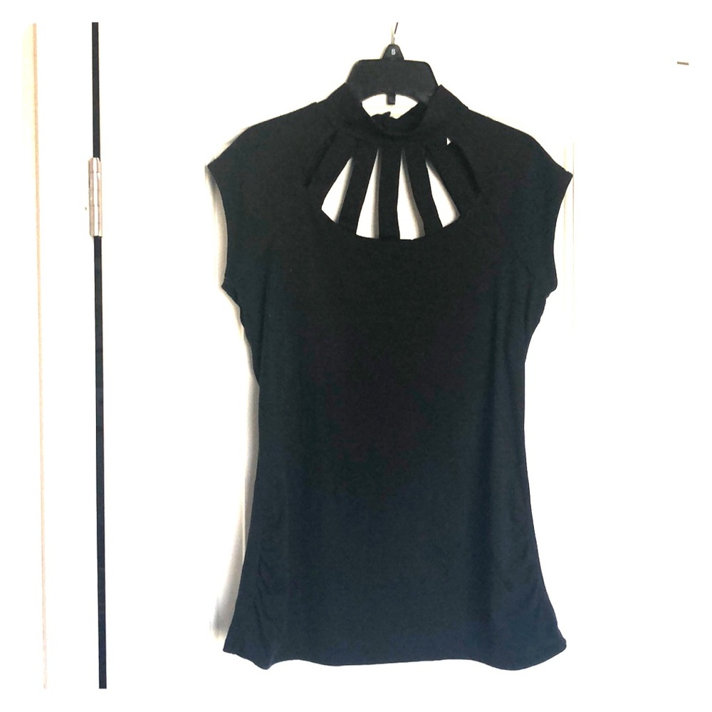 Sleeveless Open-Stripe Top